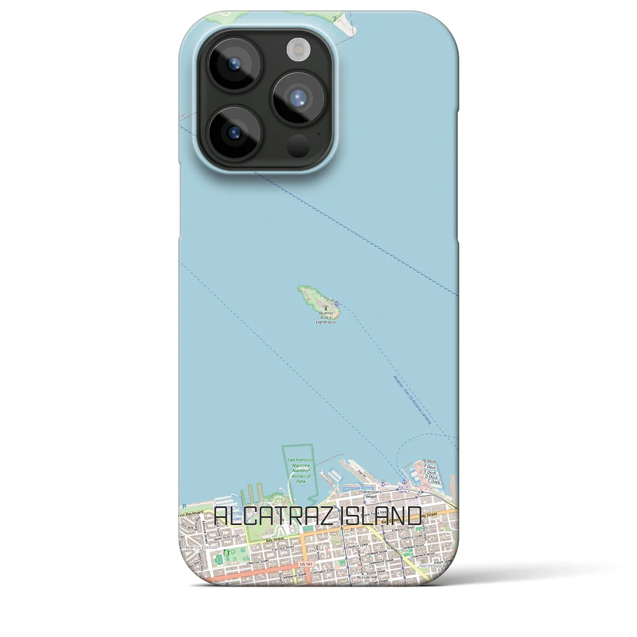 【アルカトラズ島(アメリカ)】地図柄iPhoneケース(バックカバータイプ)