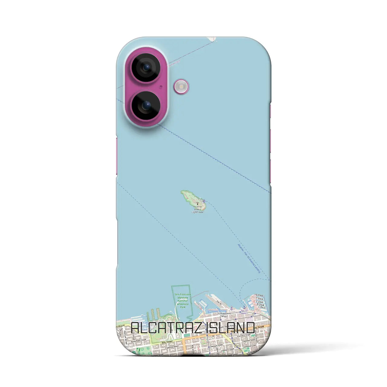 【アルカトラズ島(アメリカ)】地図柄iPhoneケース(バックカバータイプ)
