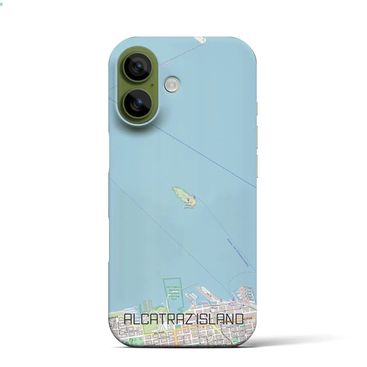 【アルカトラズ島(アメリカ)】地図柄iPhoneケース(バックカバータイプ)