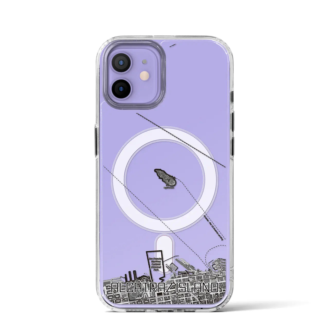 【アルカトラズ島(アメリカ)】地図柄iPhoneケース(MagSafeタイプ)