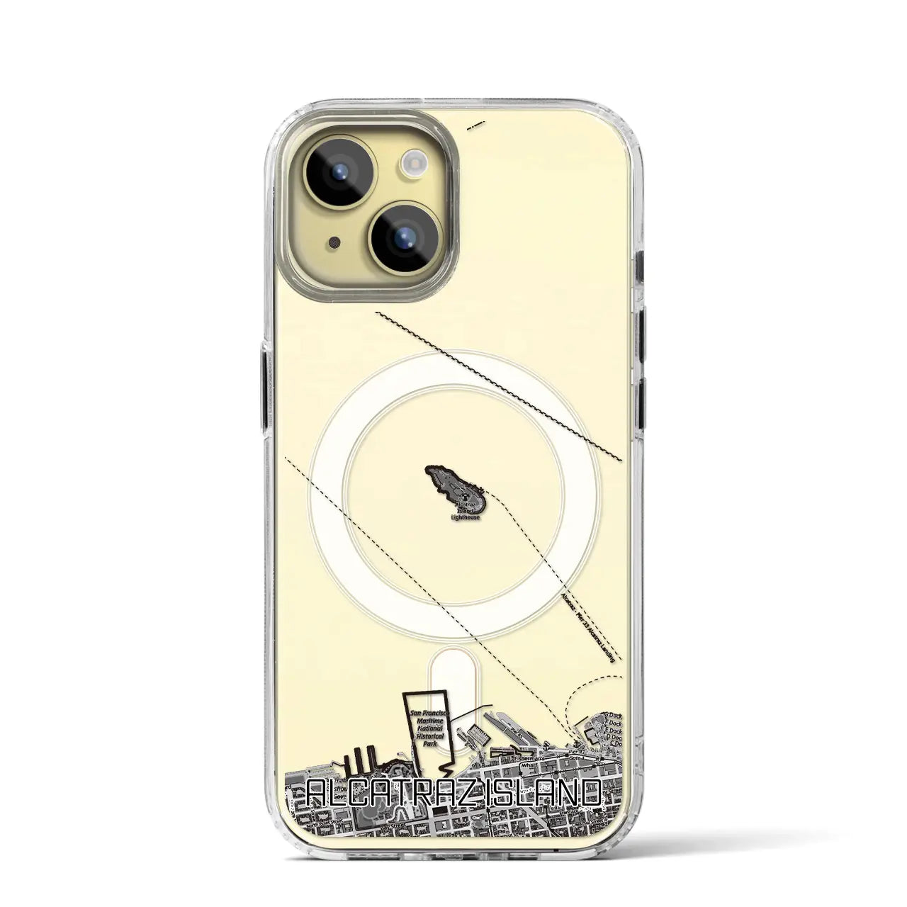 【アルカトラズ島(アメリカ)】地図柄iPhoneケース(MagSafeタイプ)
