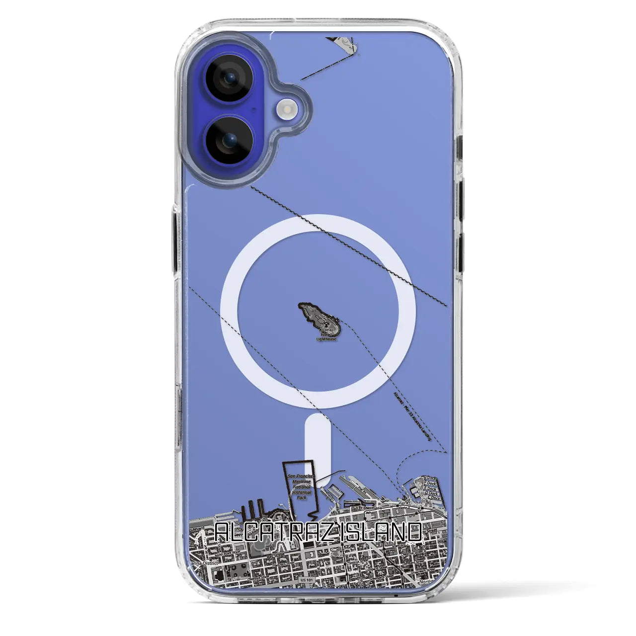 【アルカトラズ島(アメリカ)】地図柄iPhoneケース(MagSafeタイプ)
