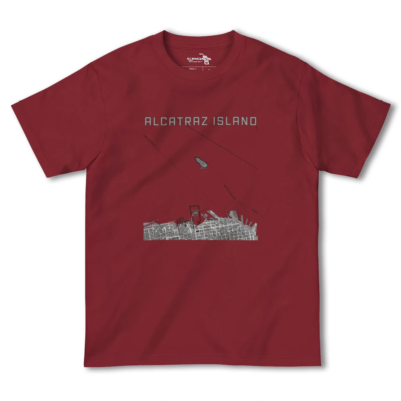 【アルカトラズ島(アメリカ)】地図柄ヘビーウェイトTシャツ