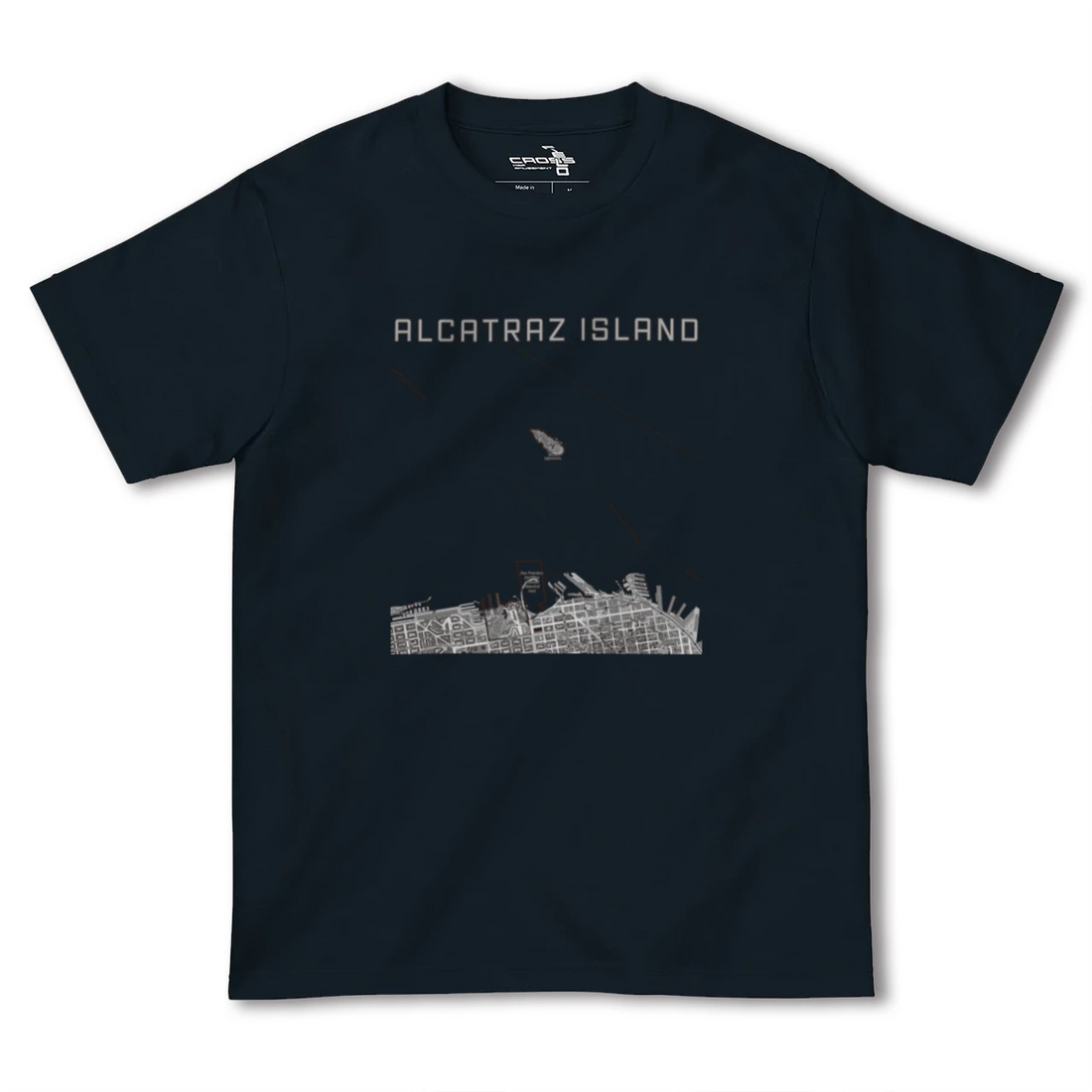 【アルカトラズ島(アメリカ)】地図柄ヘビーウェイトTシャツ