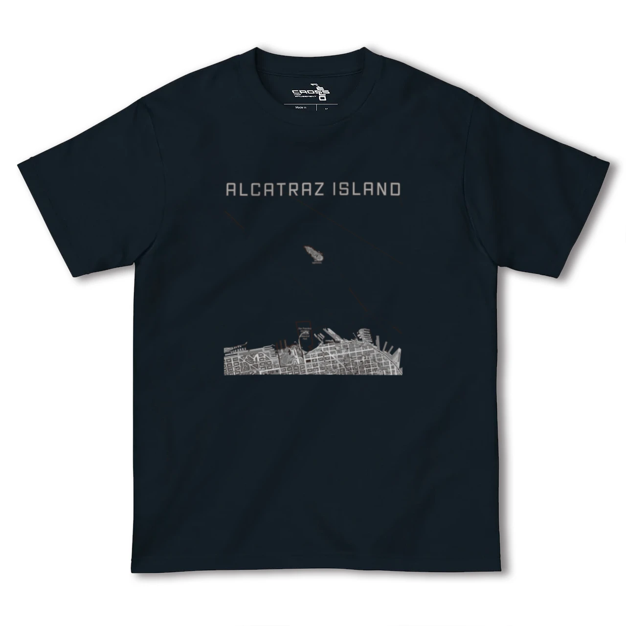 【アルカトラズ島(アメリカ)】地図柄ヘビーウェイトTシャツ