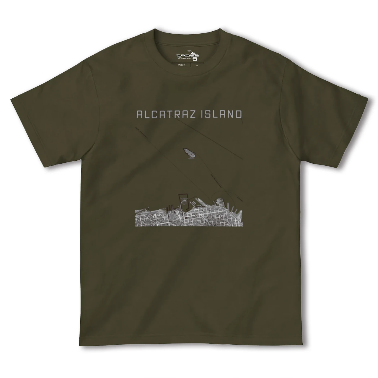 【アルカトラズ島(アメリカ)】地図柄ヘビーウェイトTシャツ