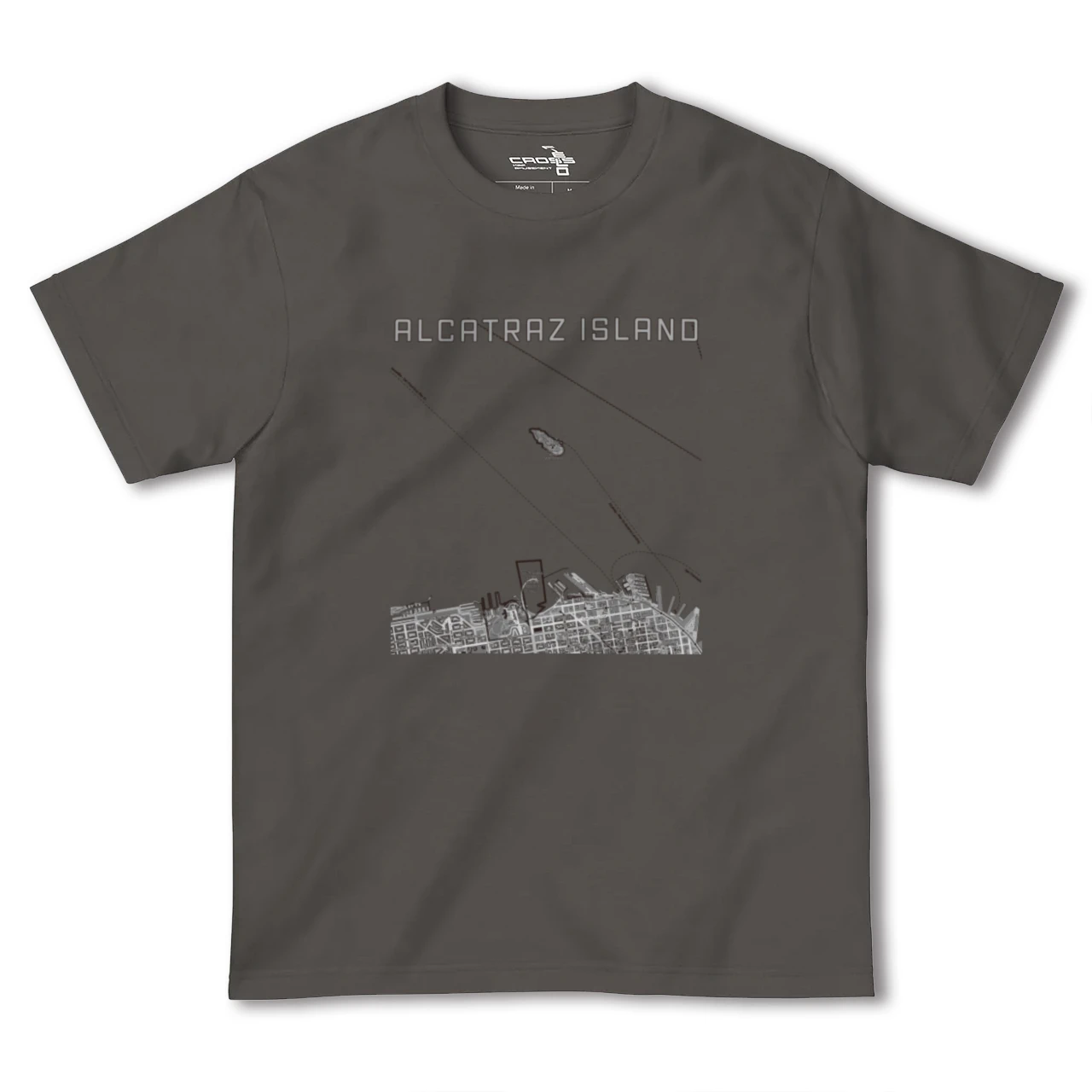 【アルカトラズ島(アメリカ)】地図柄ヘビーウェイトTシャツ