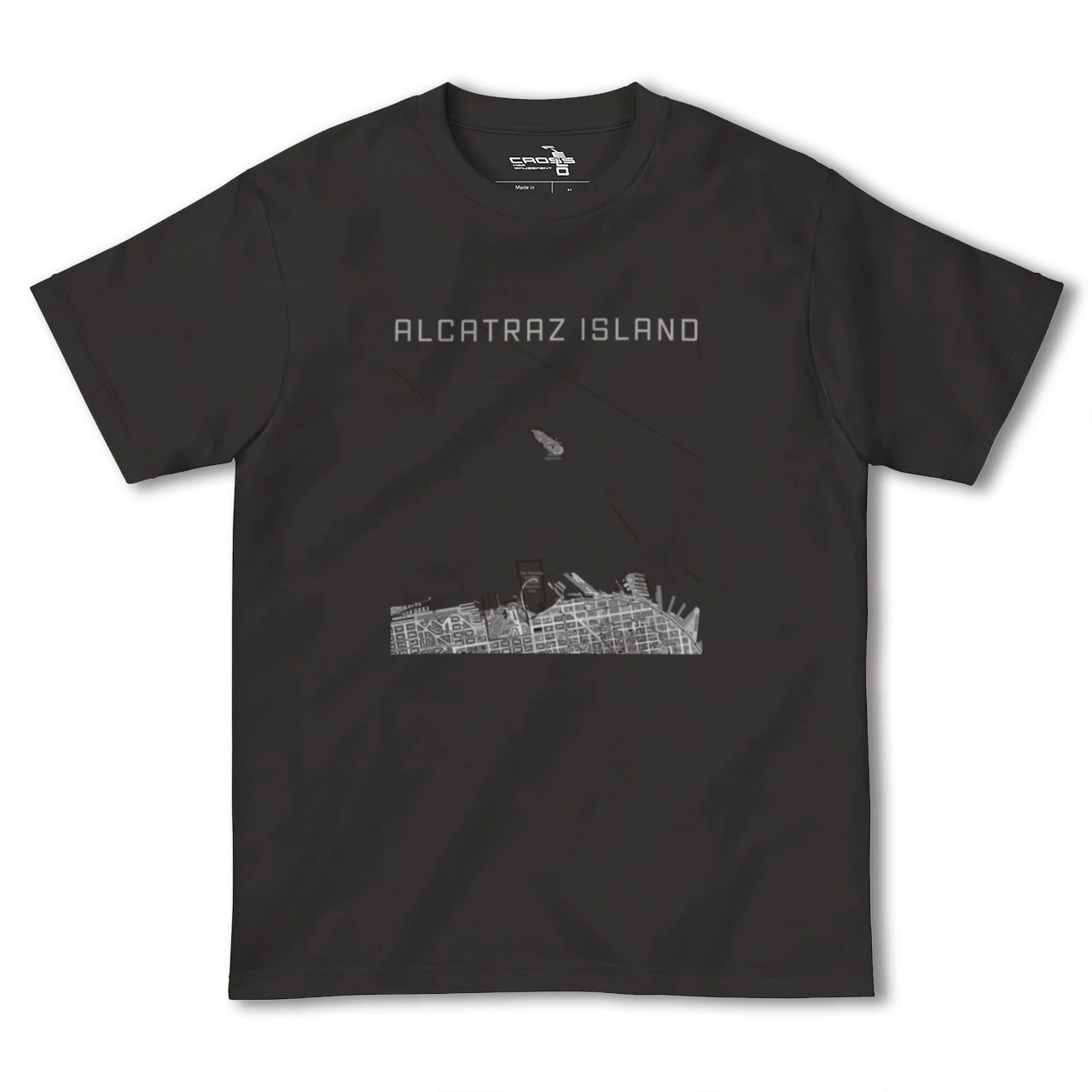 【アルカトラズ島(アメリカ)】地図柄ヘビーウェイトTシャツ