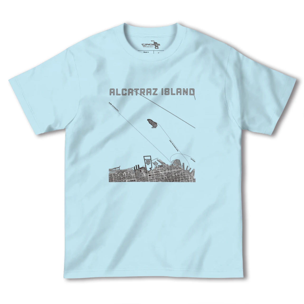 【アルカトラズ島(アメリカ)】地図柄ヘビーウェイトTシャツ