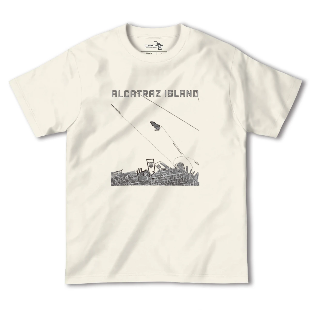 【アルカトラズ島(アメリカ)】地図柄ヘビーウェイトTシャツ