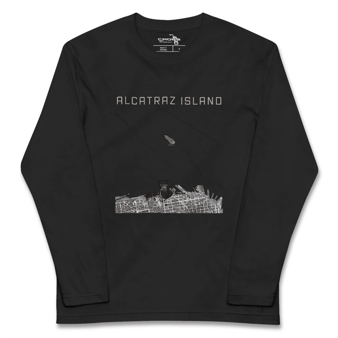 【アルカトラズ島(アメリカ)】地図柄ロングスリーブTシャツ