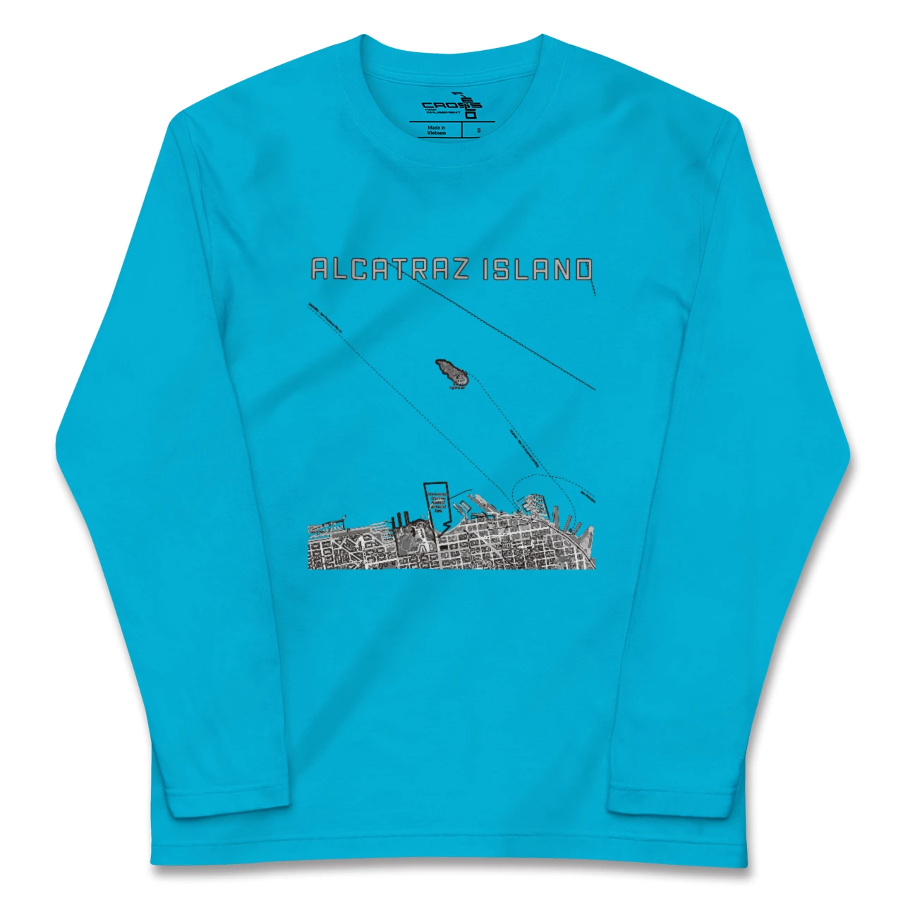 【アルカトラズ島(アメリカ)】地図柄ロングスリーブTシャツ