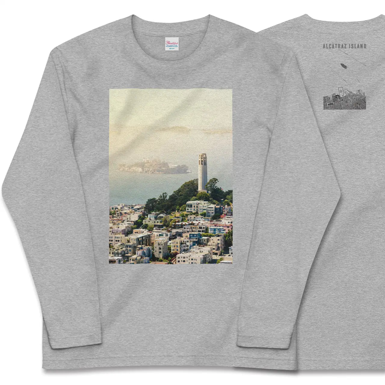 【アルカトラズ島(アメリカ)】Map World ロングスリーブTシャツ