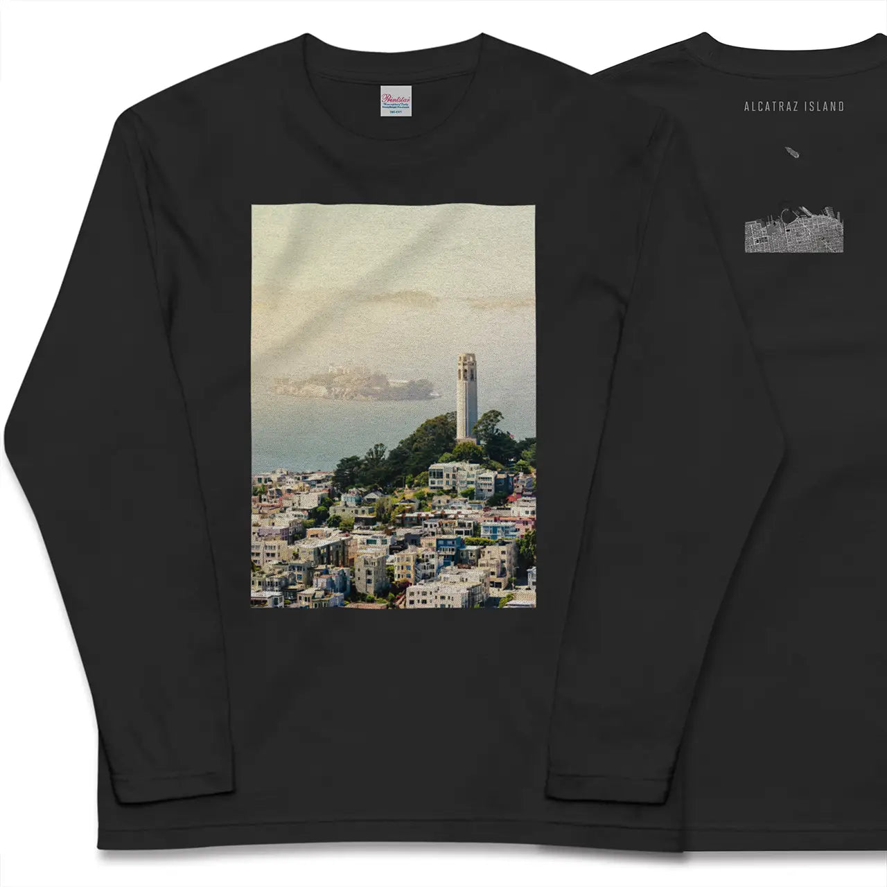 【アルカトラズ島(アメリカ)】Map World ロングスリーブTシャツ