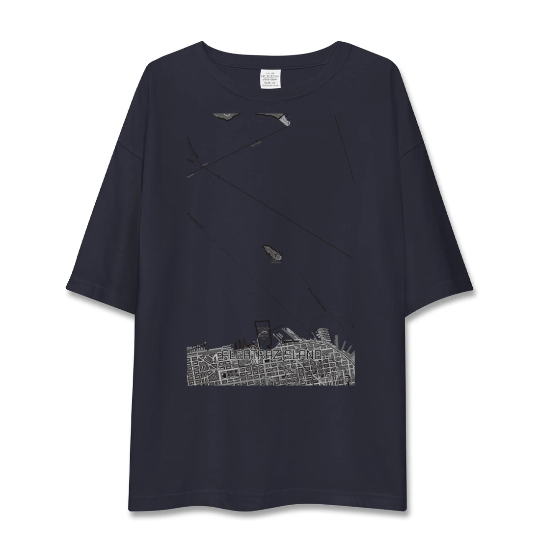 【アルカトラズ島(アメリカ)】地図柄ビッグシルエットTシャツ