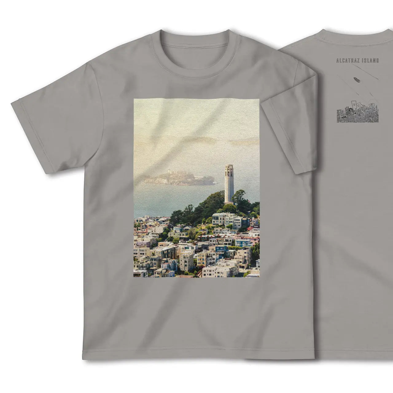 【アルカトラズ島(アメリカ)】Map World ハイクオリティTシャツ