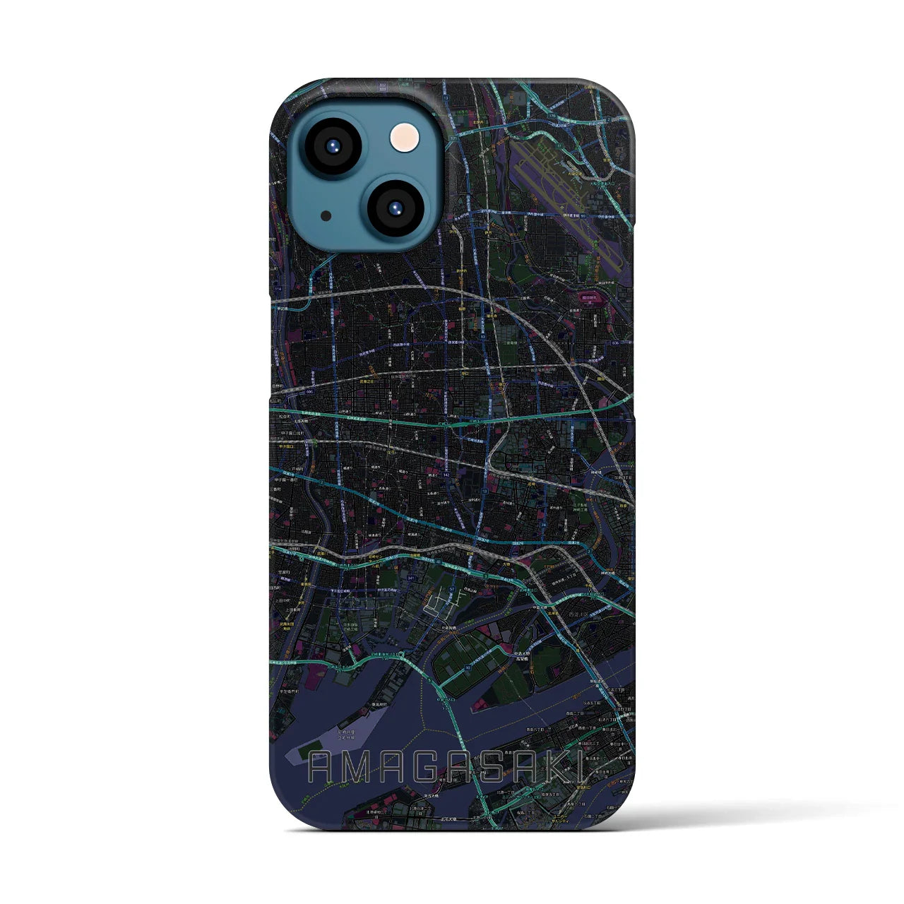 【尼崎(兵庫県)】地図柄iPhoneケース(バックカバータイプ)