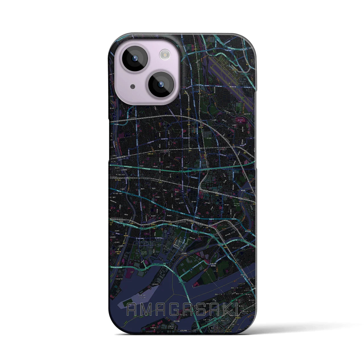 【尼崎(兵庫県)】地図柄iPhoneケース(バックカバータイプ)