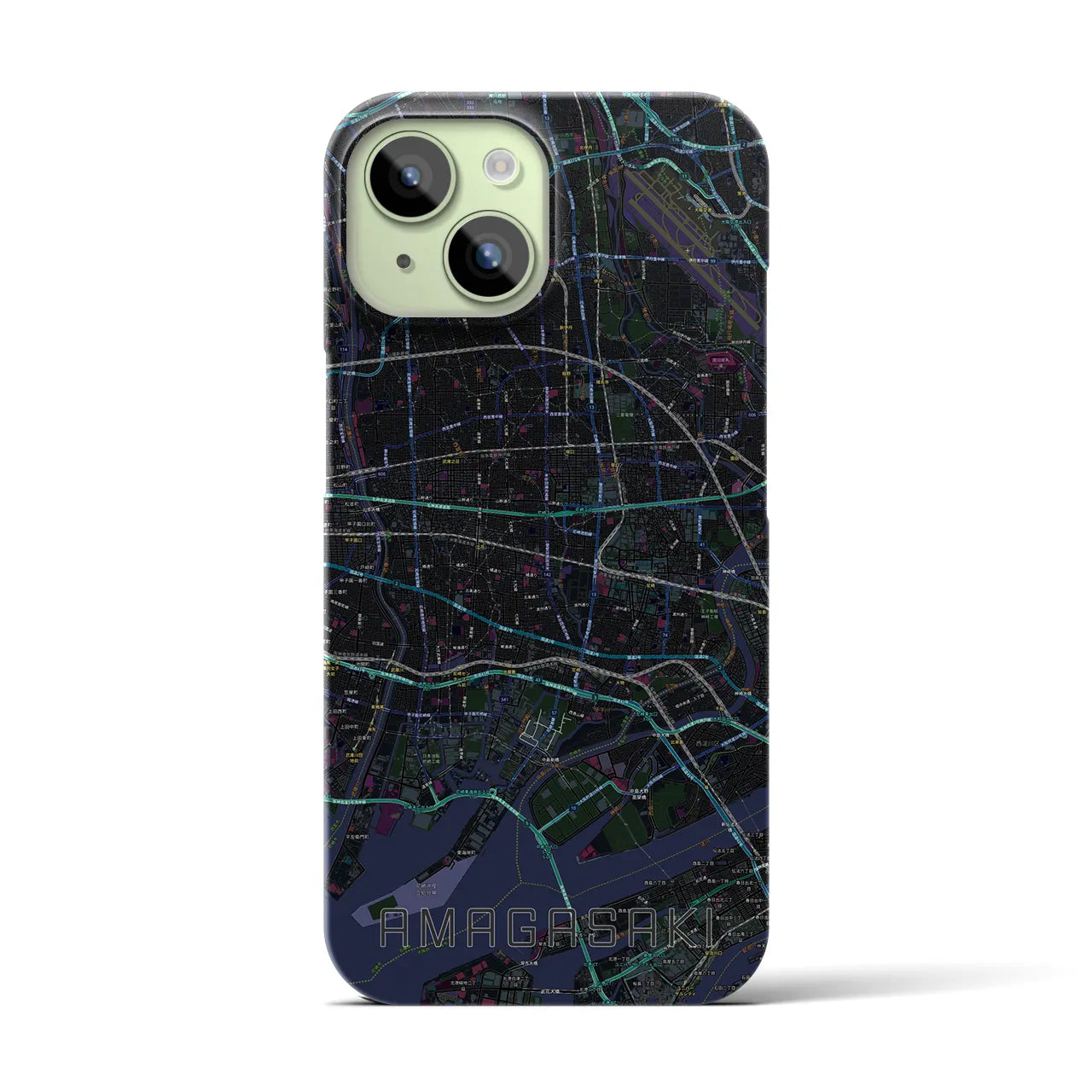 【尼崎(兵庫県)】地図柄iPhoneケース(バックカバータイプ)