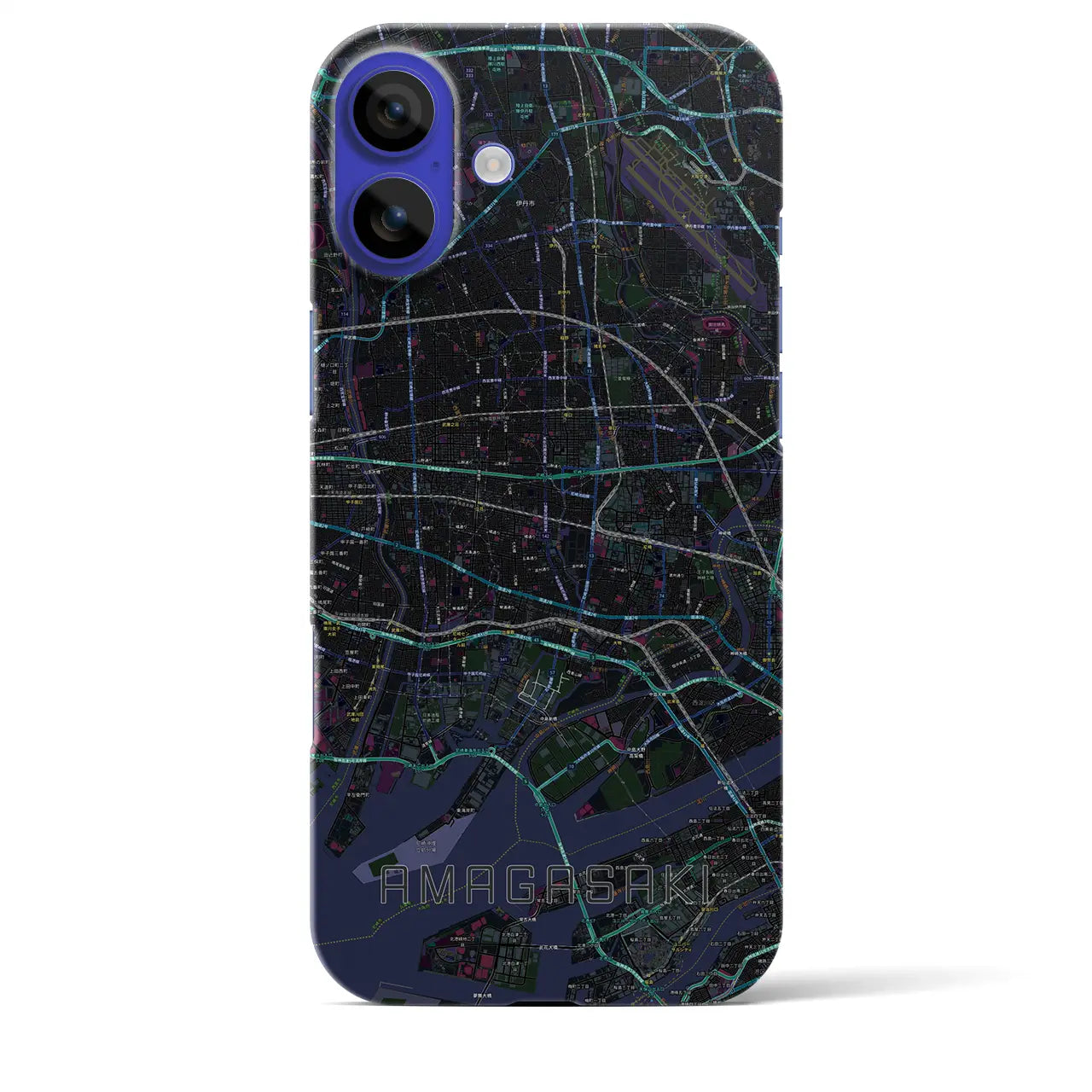 【尼崎(兵庫県)】地図柄iPhoneケース(バックカバータイプ)