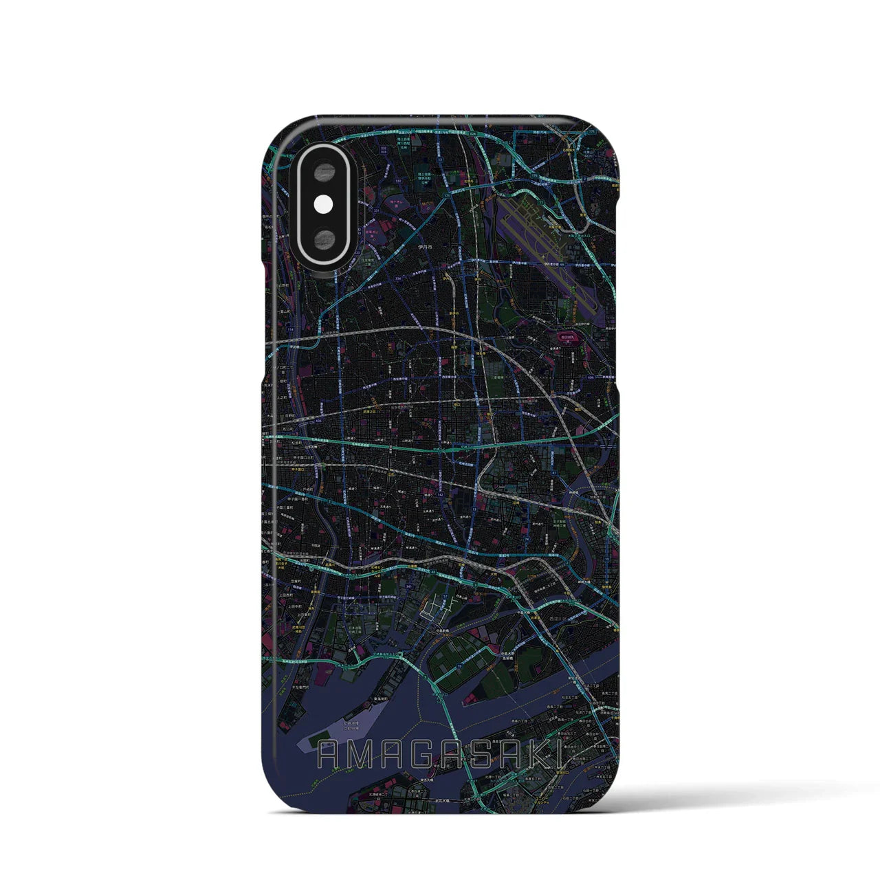 【尼崎(兵庫県)】地図柄iPhoneケース(バックカバータイプ)