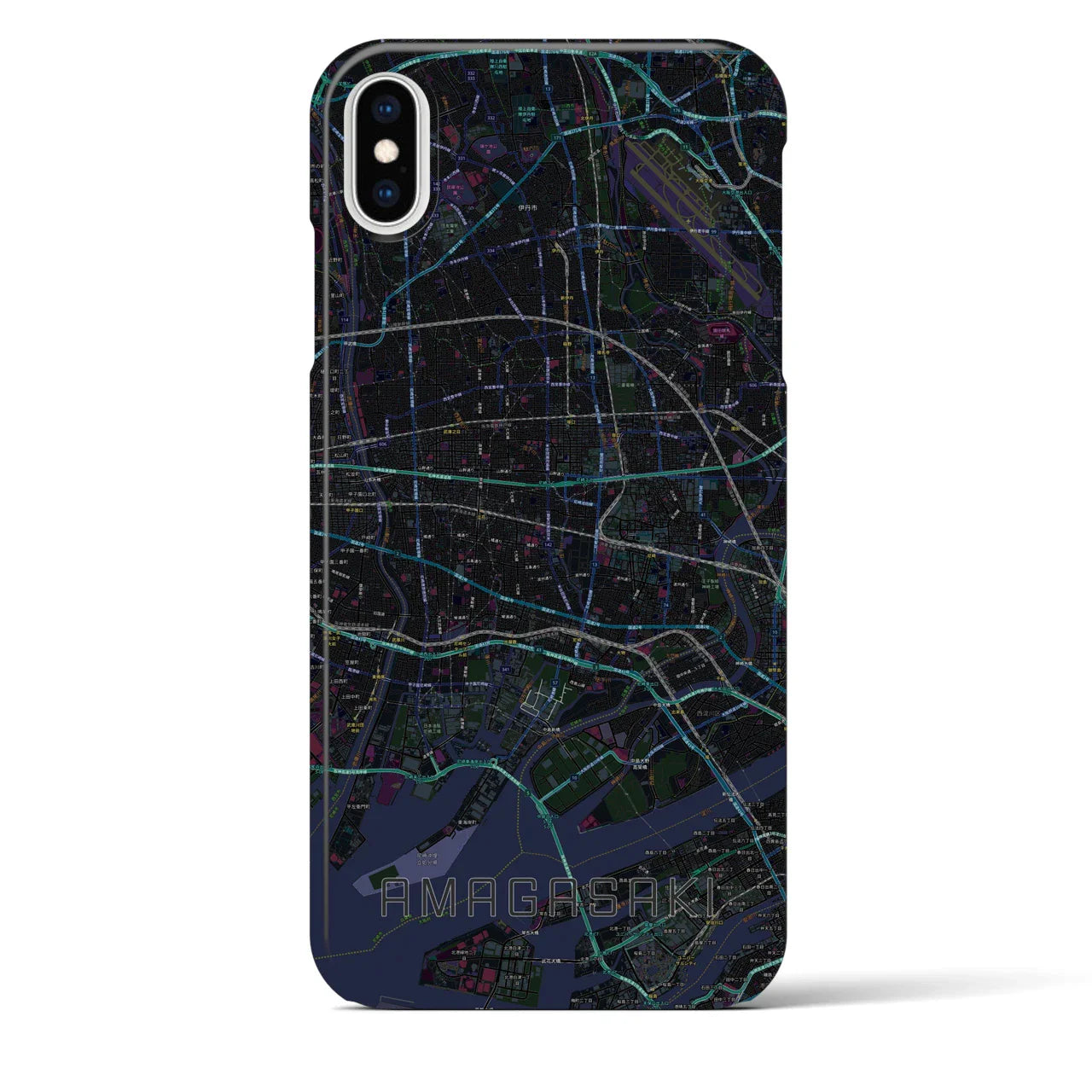 【尼崎(兵庫県)】地図柄iPhoneケース(バックカバータイプ)