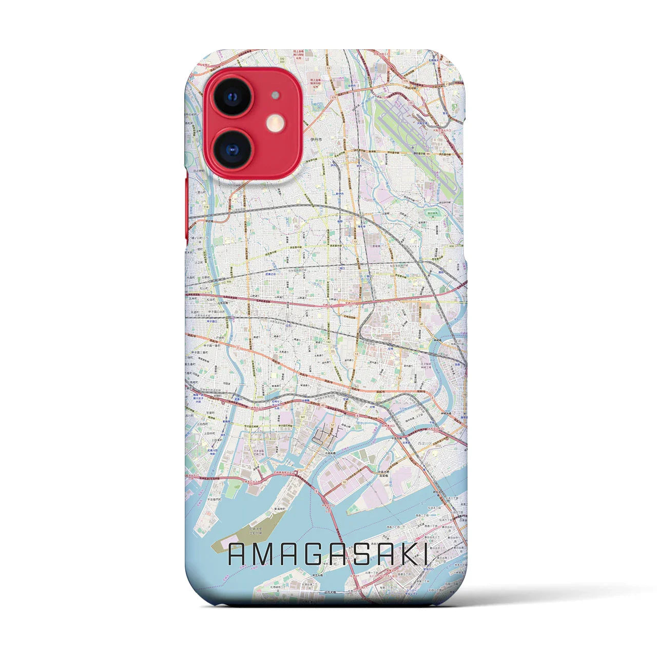 【尼崎(兵庫県)】地図柄iPhoneケース(バックカバータイプ)