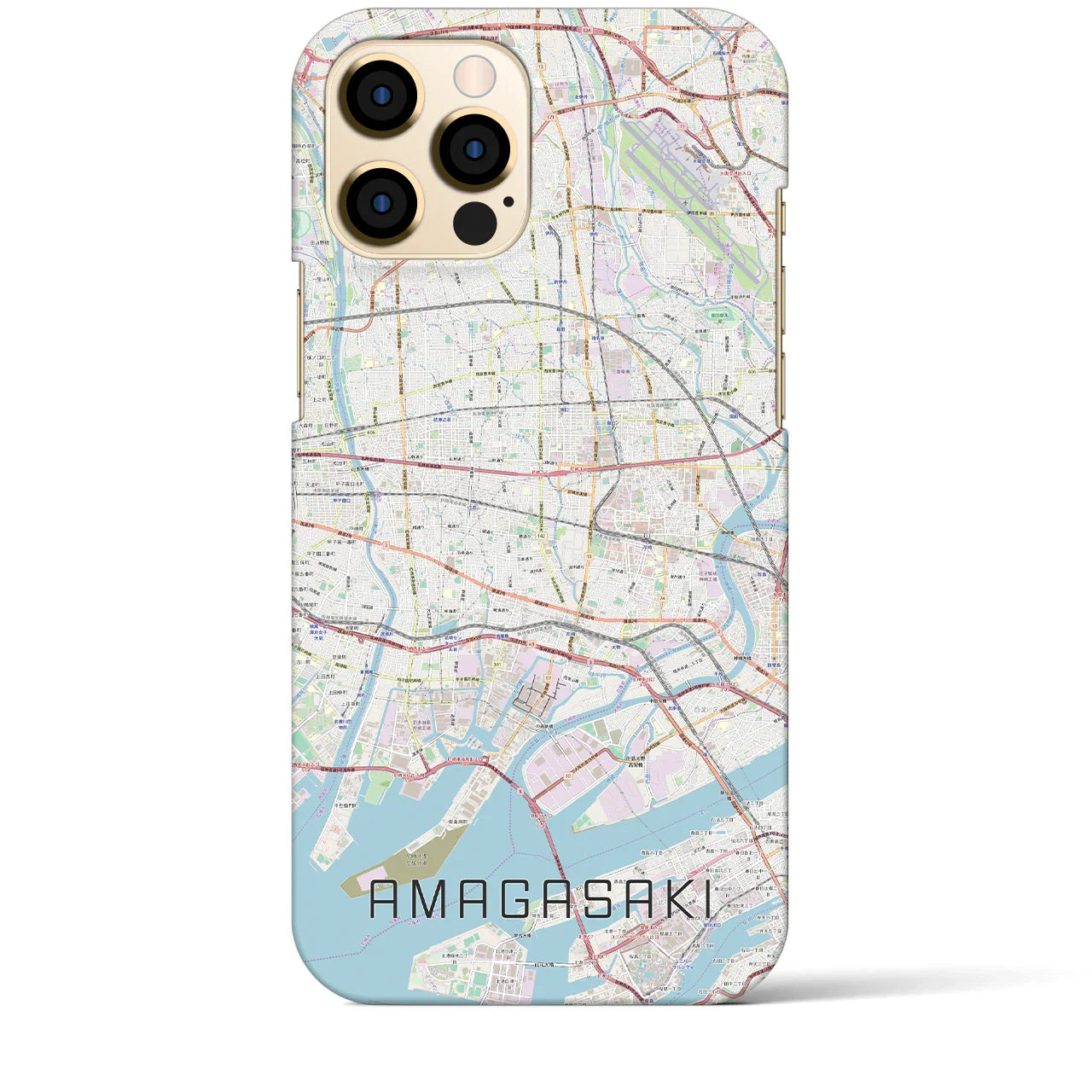 【尼崎(兵庫県)】地図柄iPhoneケース(バックカバータイプ)