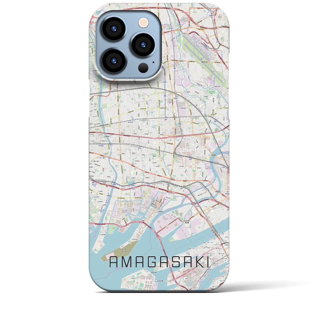 【尼崎(兵庫県)】地図柄iPhoneケース(バックカバータイプ)