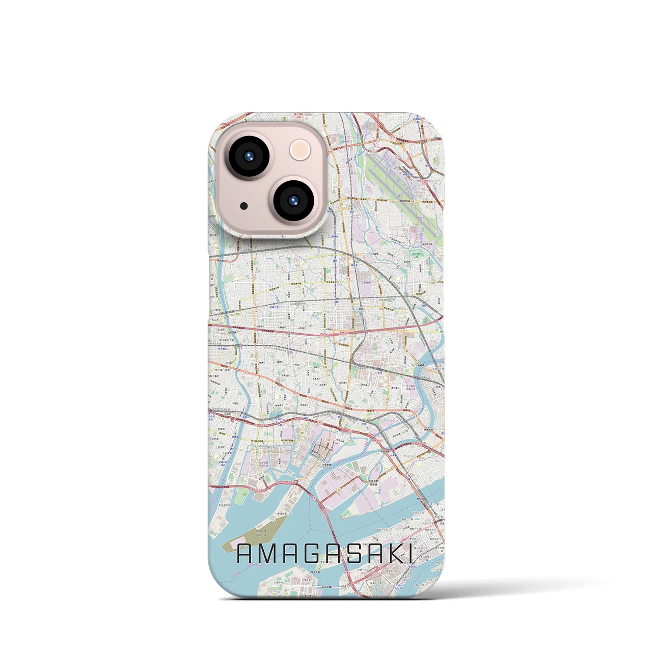 【尼崎(兵庫県)】地図柄iPhoneケース(バックカバータイプ)