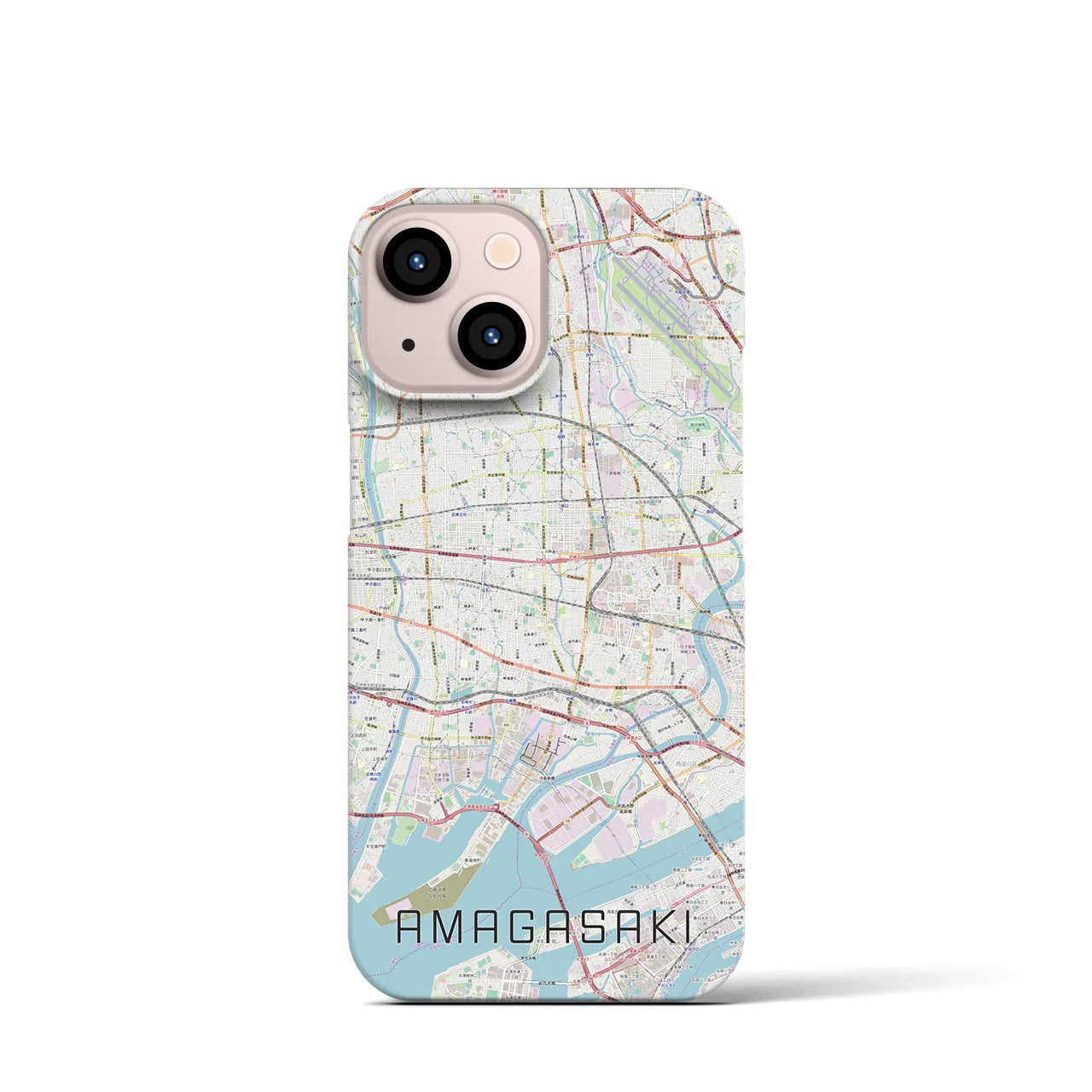 【尼崎(兵庫県)】地図柄iPhoneケース(バックカバータイプ)