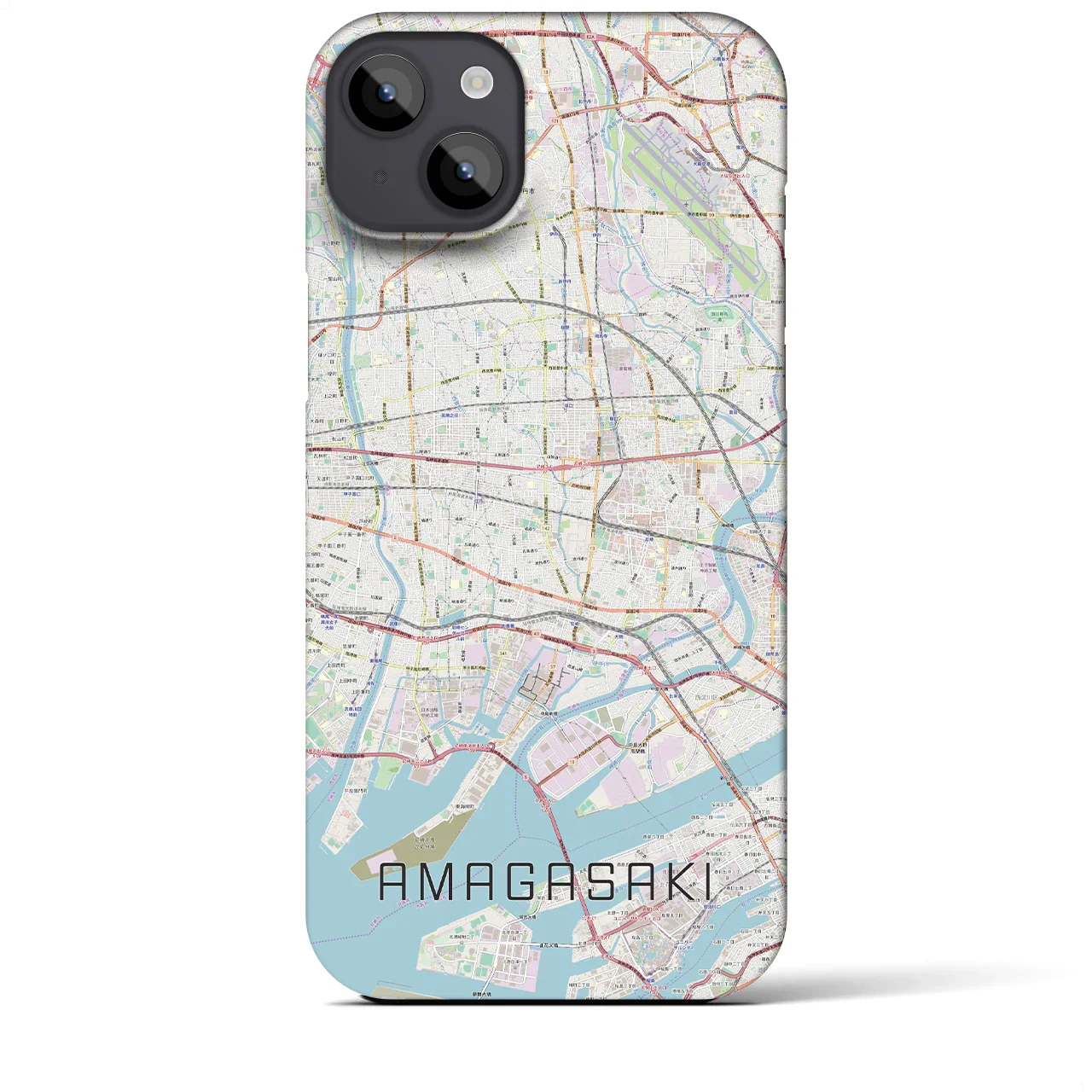 【尼崎(兵庫県)】地図柄iPhoneケース(バックカバータイプ)