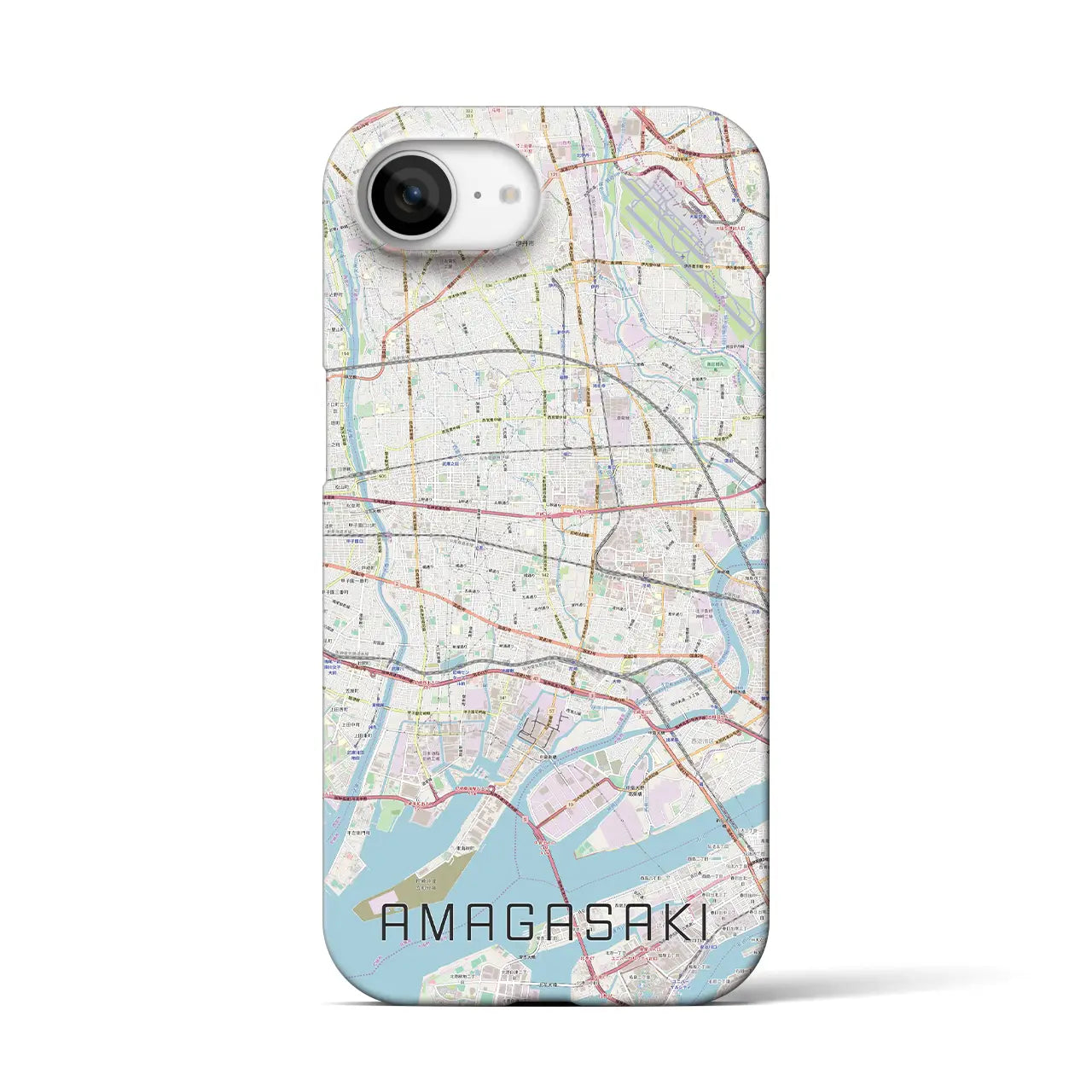 【尼崎(兵庫県)】地図柄iPhoneケース(バックカバータイプ)