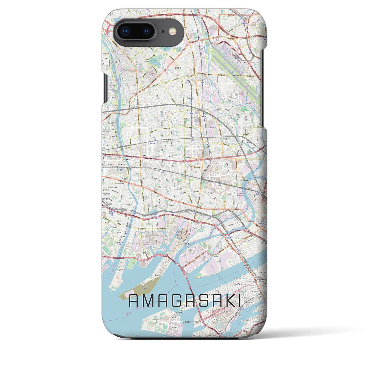 【尼崎(兵庫県)】地図柄iPhoneケース(バックカバータイプ)