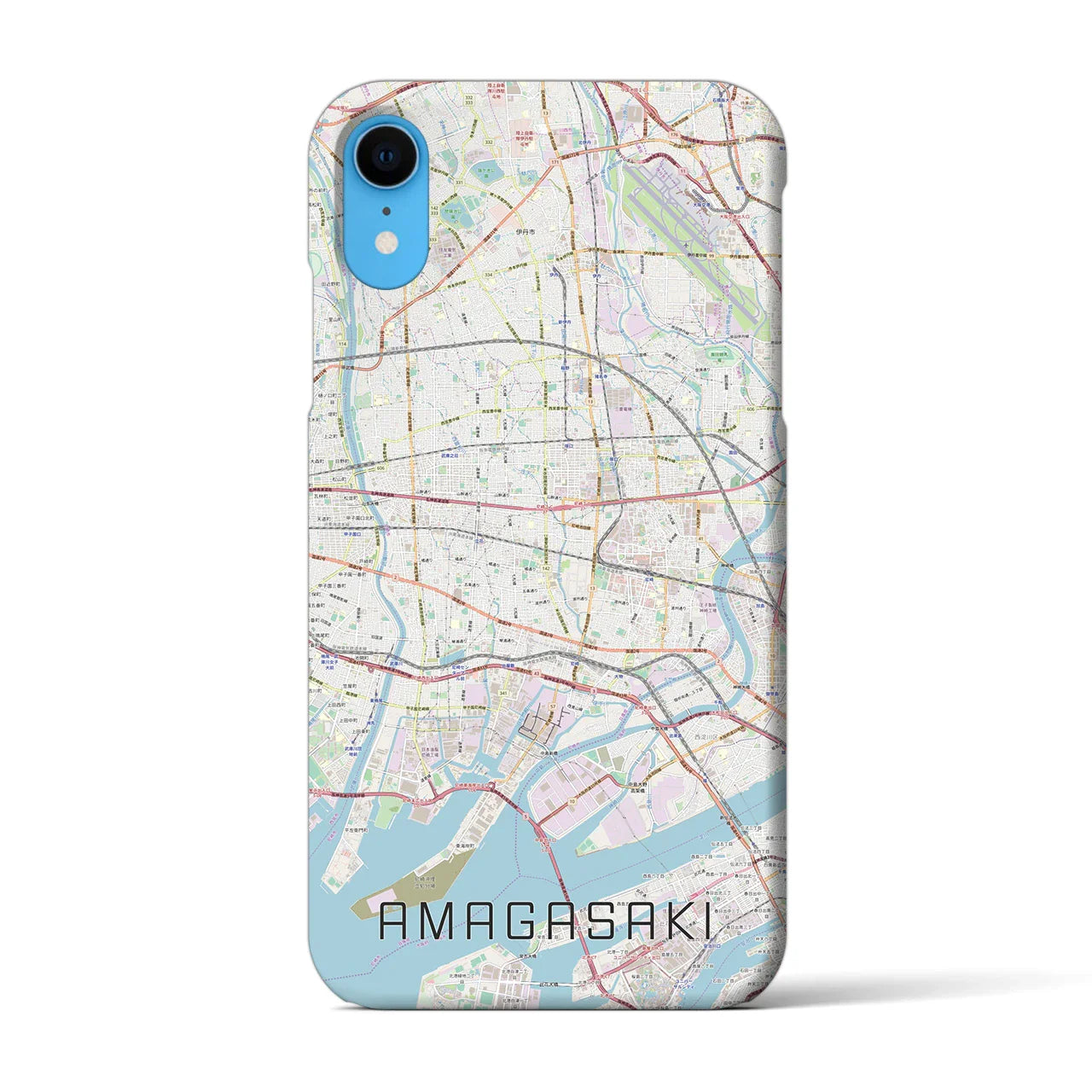 【尼崎(兵庫県)】地図柄iPhoneケース(バックカバータイプ)