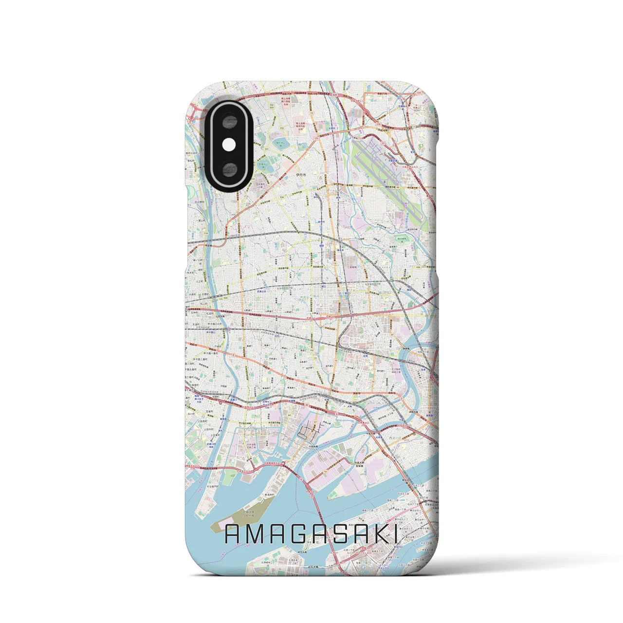 【尼崎(兵庫県)】地図柄iPhoneケース(バックカバータイプ)