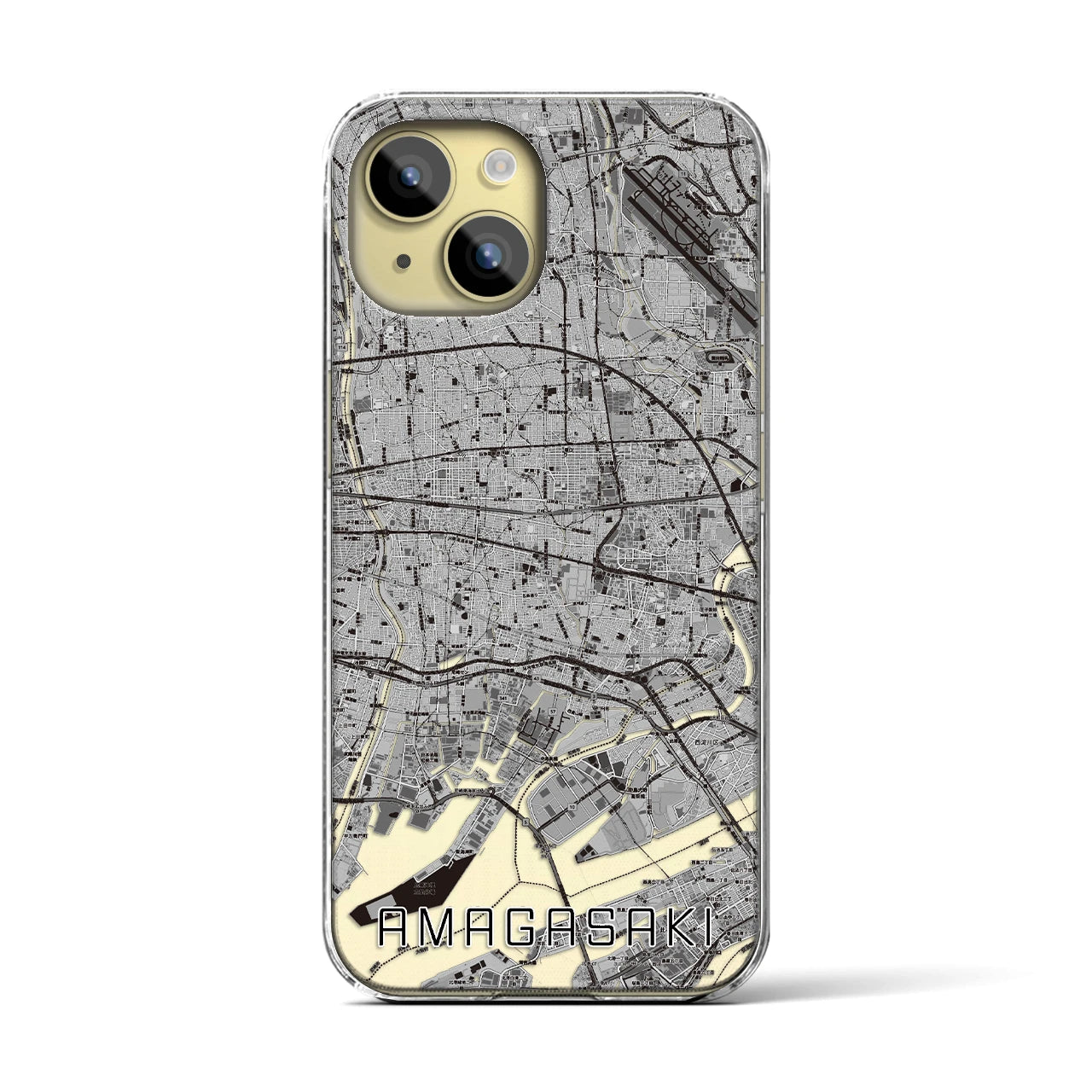 【尼崎(兵庫県)】地図柄iPhoneケース(クリアタイプ)