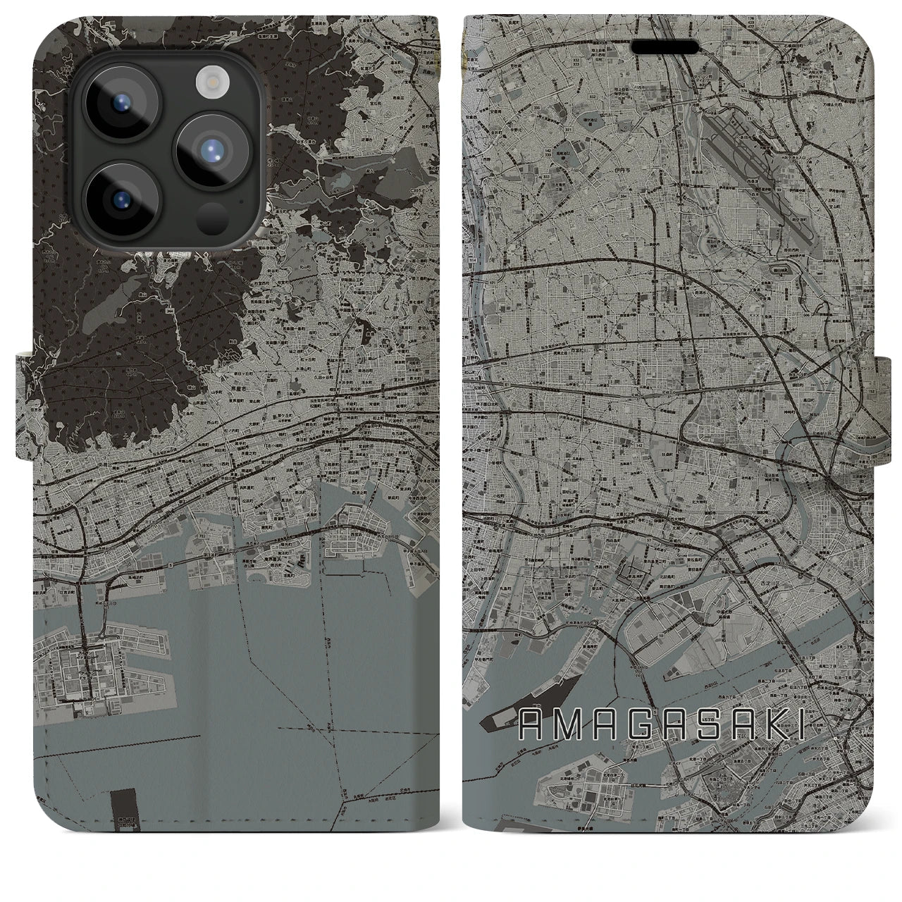 【尼崎(兵庫県)】地図柄iPhoneケース(手帳タイプ)