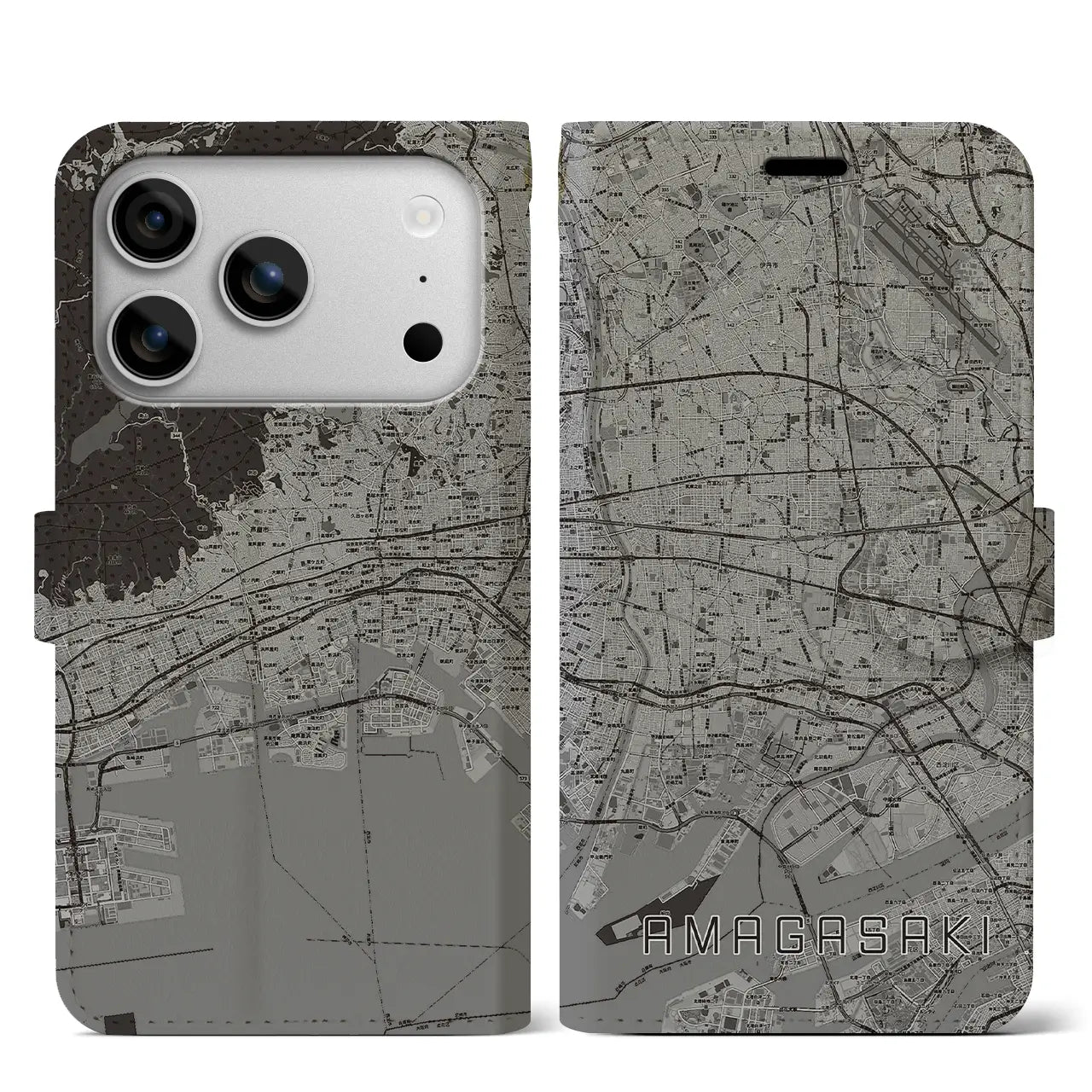 【尼崎(兵庫県)】地図柄iPhoneケース(手帳タイプ)