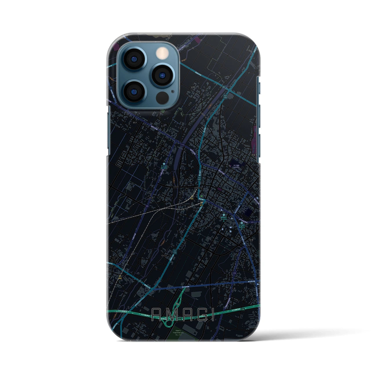 【甘木(福岡県)】地図柄iPhoneケース(バックカバータイプ)