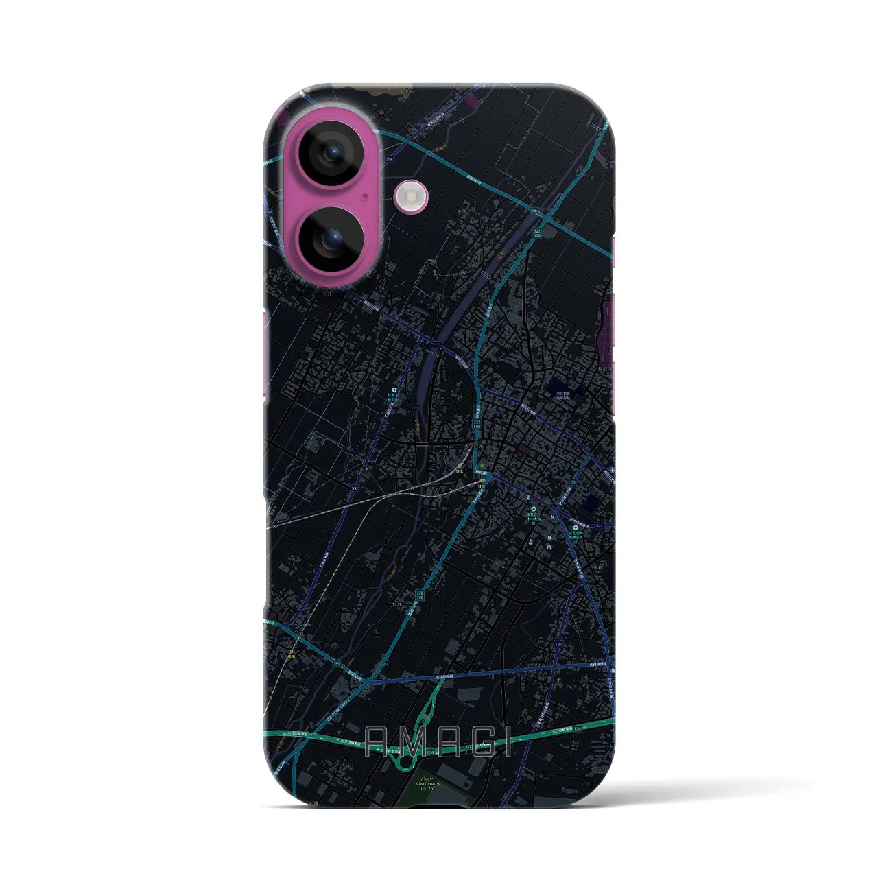 【甘木(福岡県)】地図柄iPhoneケース(バックカバータイプ)