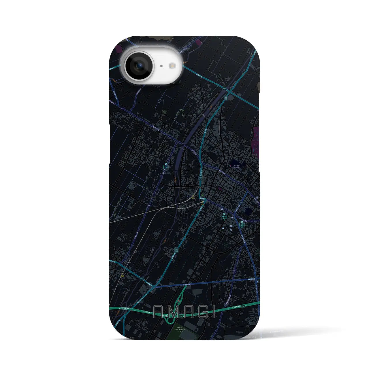 【甘木(福岡県)】地図柄iPhoneケース(バックカバータイプ)