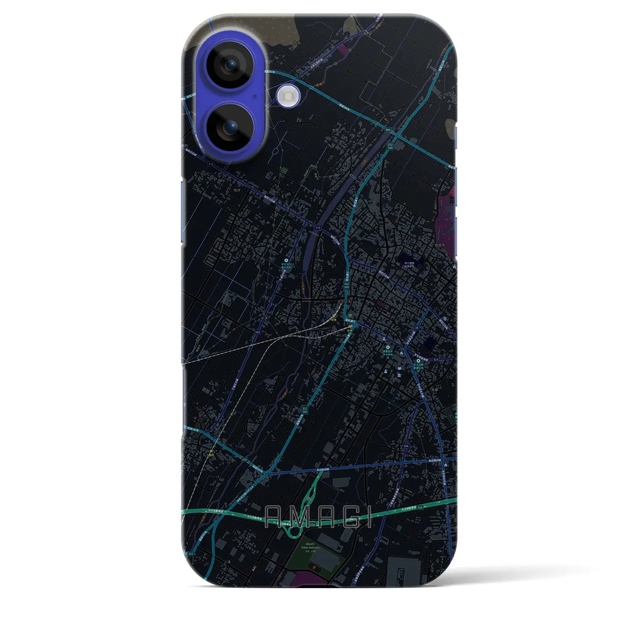 【甘木(福岡県)】地図柄iPhoneケース(バックカバータイプ)