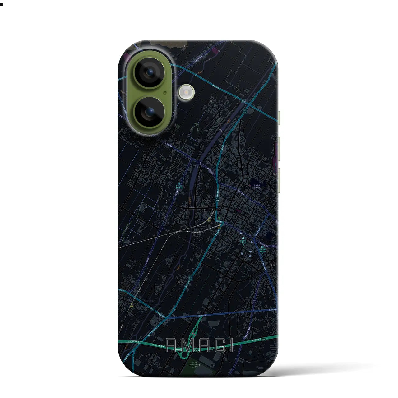 【甘木(福岡県)】地図柄iPhoneケース(バックカバータイプ)