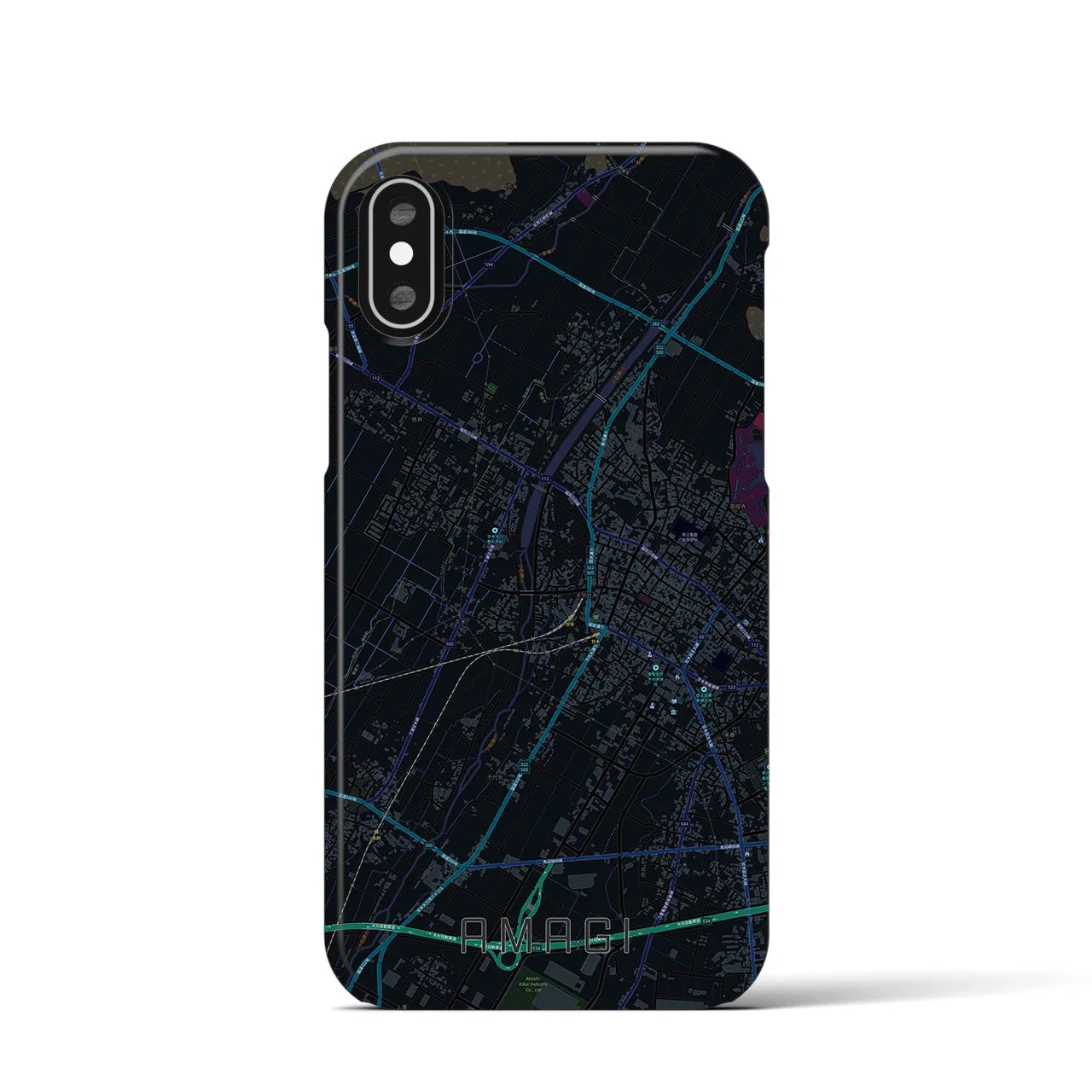 【甘木(福岡県)】地図柄iPhoneケース(バックカバータイプ)