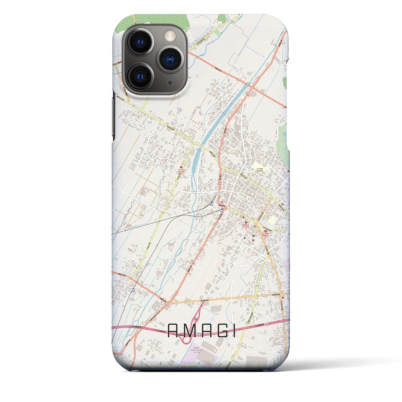 【甘木(福岡県)】地図柄iPhoneケース(バックカバータイプ)