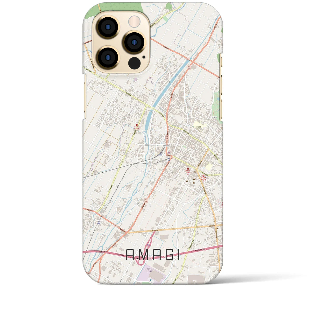【甘木(福岡県)】地図柄iPhoneケース(バックカバータイプ)