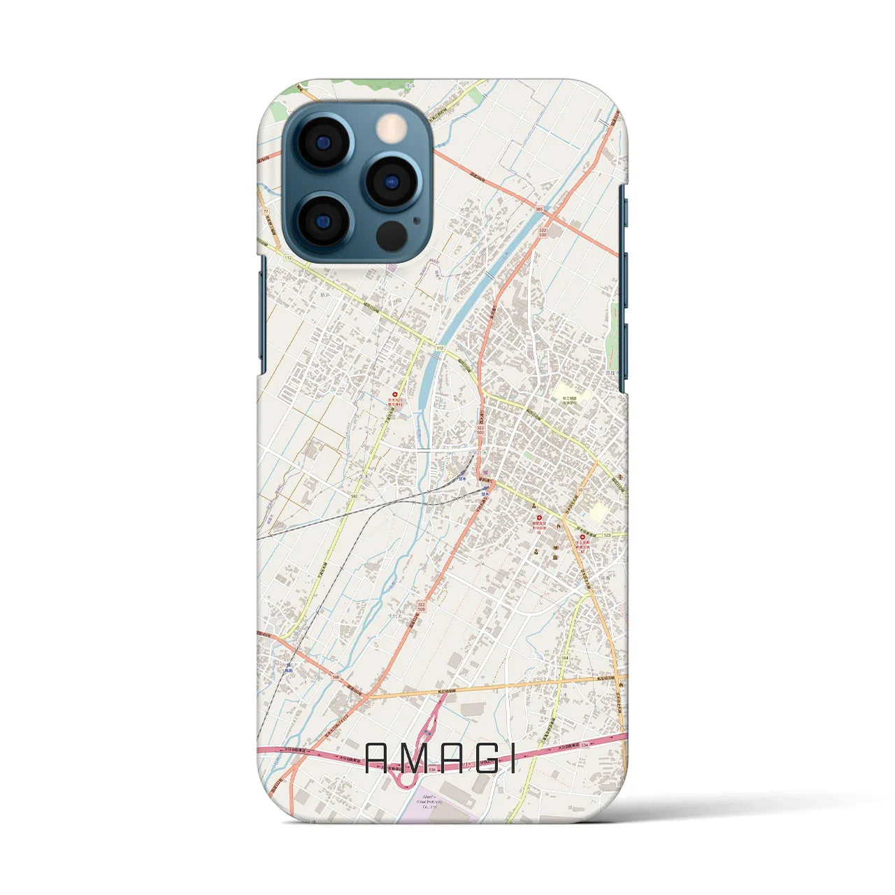 【甘木(福岡県)】地図柄iPhoneケース(バックカバータイプ)