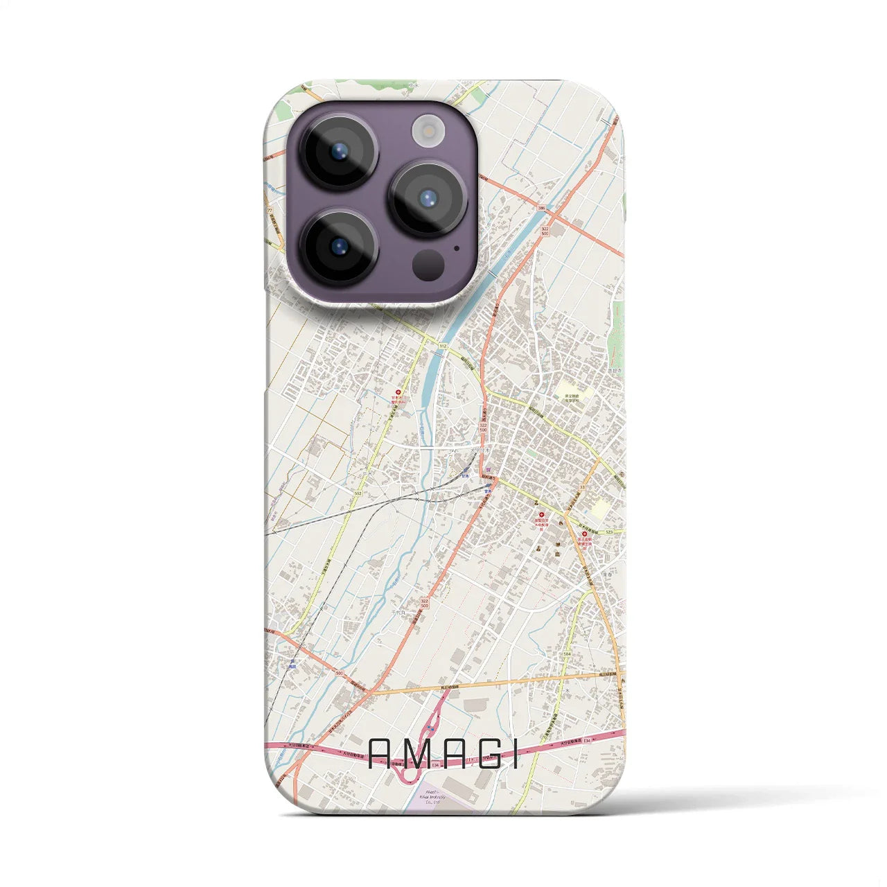 【甘木(福岡県)】地図柄iPhoneケース(バックカバータイプ)