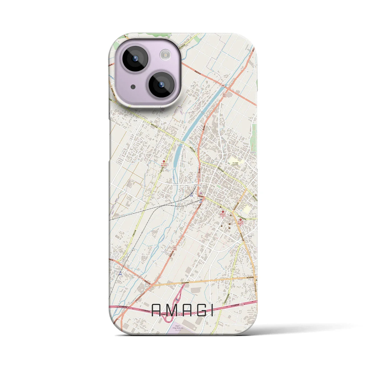 【甘木(福岡県)】地図柄iPhoneケース(バックカバータイプ)